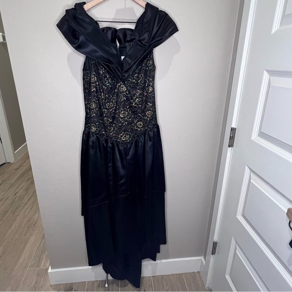 Elegant Black and Gold Women's Dress